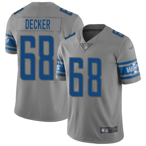 Detroit Lions Limited Gray Men Taylor Decker Jersey NFL Football #68 Inverted Legend->youth nfl jersey->Youth Jersey